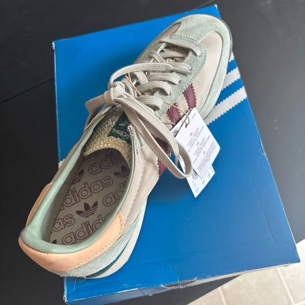 Adidas Suede Gray and Maroon Sneakers